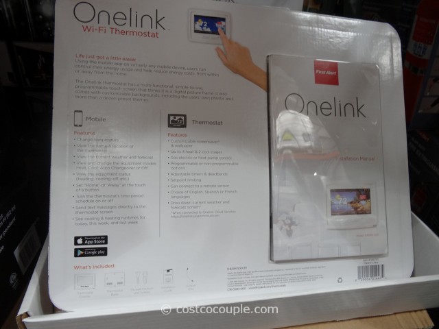 First Alert Onelink Touchscreen Wifi Thermostat Costco 4