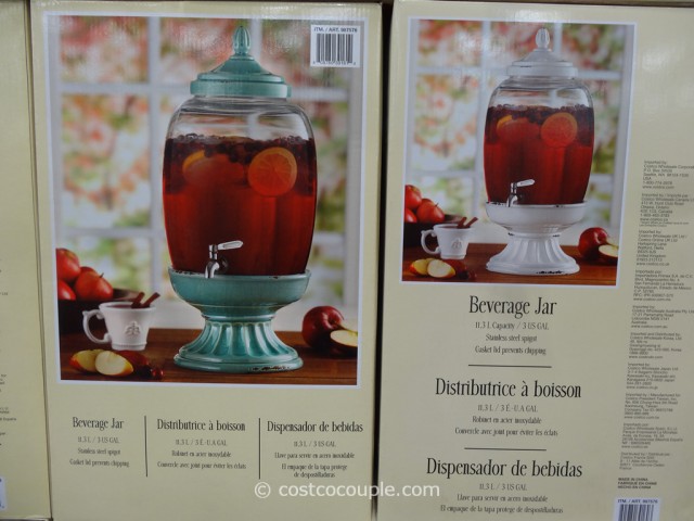 Glass Beverage Jar With Ceramic Base Costco 3