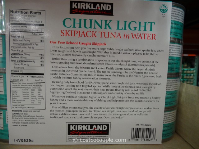 Kirkland Signature Chunk Light Skipjack Tuna Costco 3