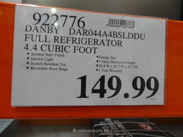 Danby Compact Refrigerator Model# DAR044A4BSLDDU Costco 1