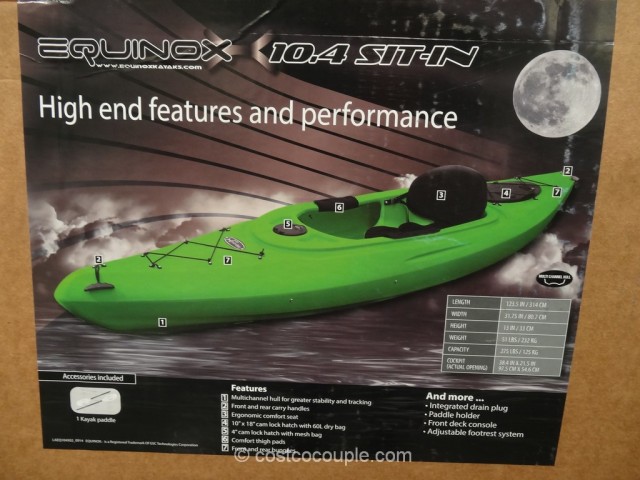 Equinox 104 Sit-In Kayak Costco 3