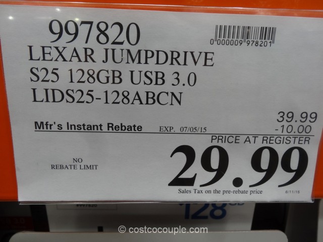 Lexar 128GB JumpDrive Costco 1