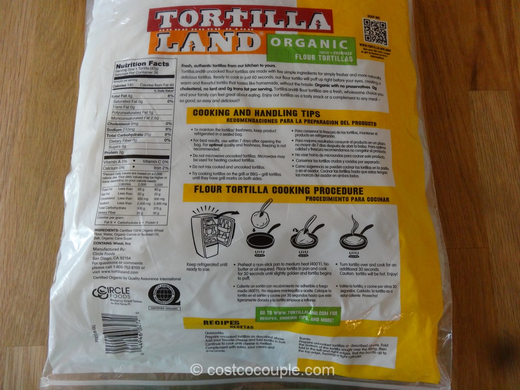 Tortilla Land Organic Uncooked Tortilla