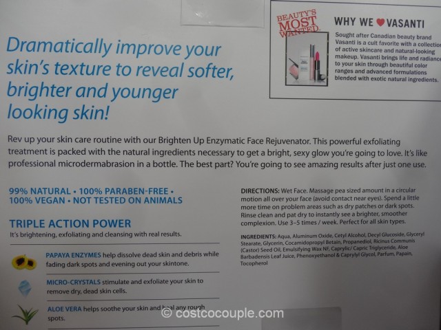Vasanti Brighten Up Enzymatic Face Rejuvenator Cleanser Set Costco 6