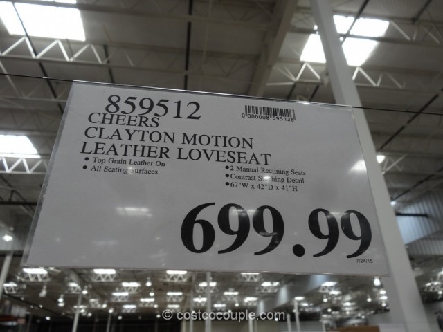 Cheers Clayton Motion Leather Loveseat Costco 1