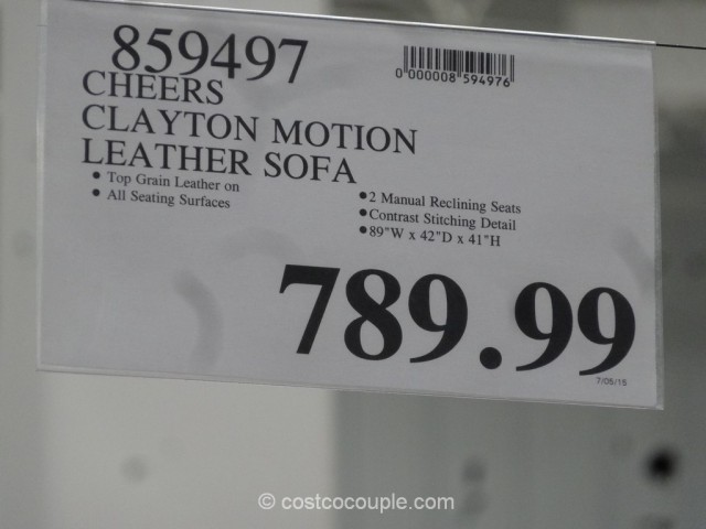 Cheers Clayton Motion Leather Sofa Costco 1