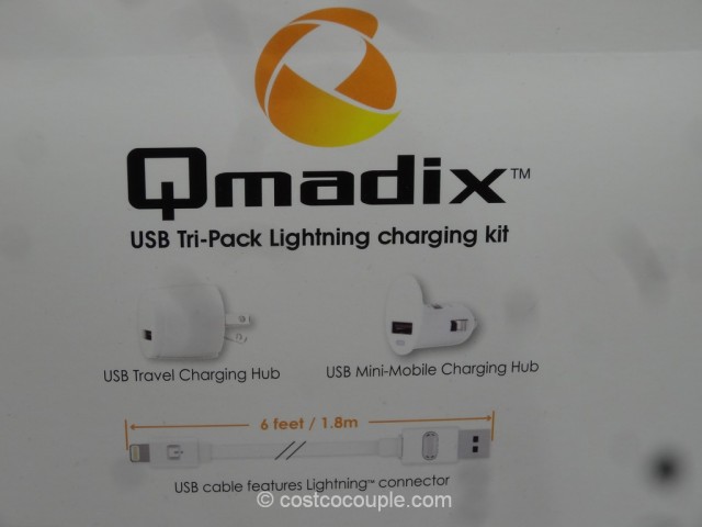 Qmadix Tri-Pack Lightning Charging Kit Costco 3