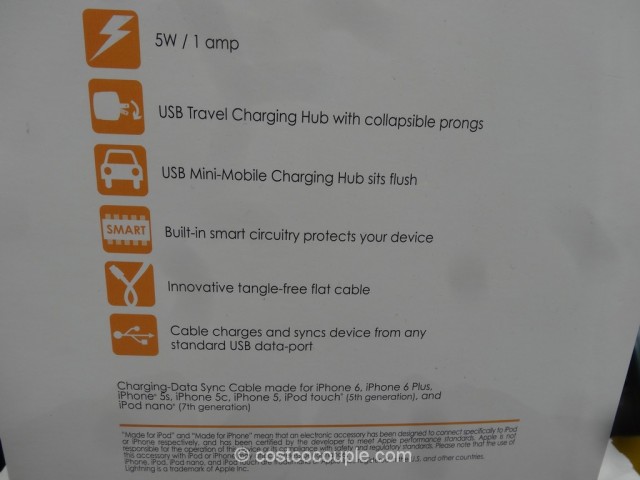 Qmadix Tri-Pack Lightning Charging Kit Costco 4