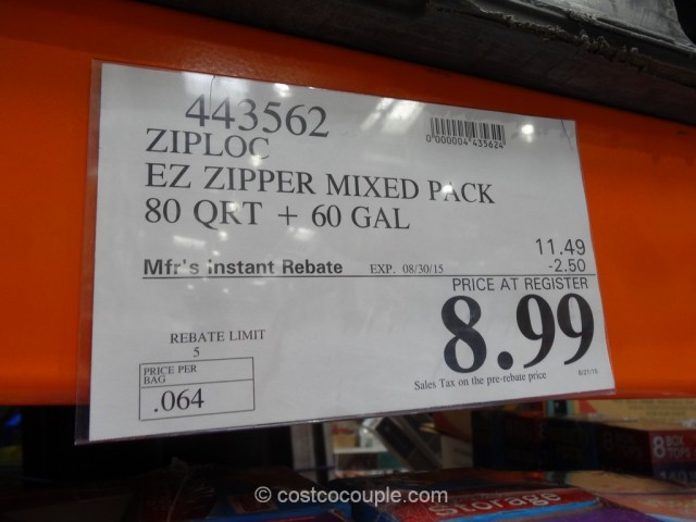 Ziploc EZ Zipper Mixed Pack Costco 1