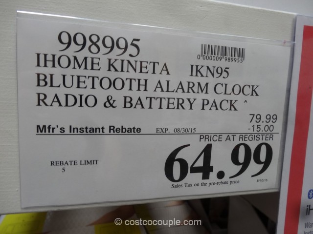 iHome Kineta Bluetooth Alarm Clock