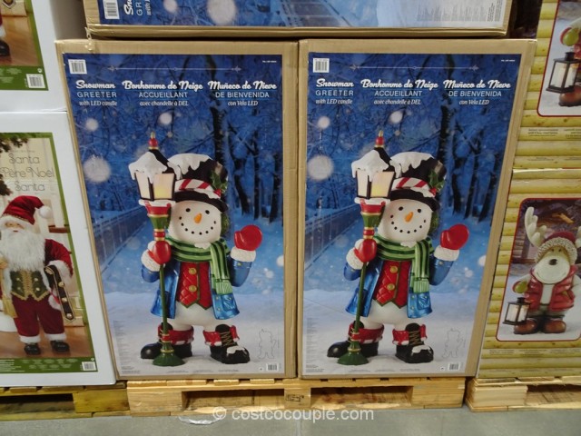 Snowman Greeter Wit LED Candle Costco 3