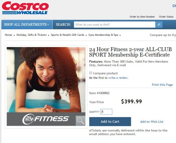 24 Hour Fitness 2-year ALL-CLUB SPORT Membership Costco 1