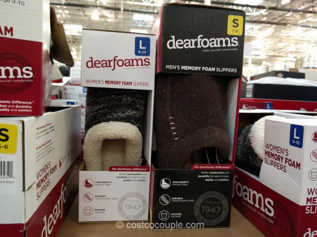 Dearfoam Ladies and Mens Memory Foam Slippers Costco 3