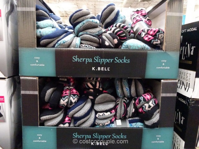 KBell Ladies Sherpa Slipper Socks Costco 4