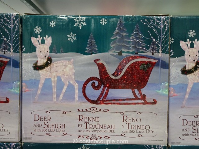 LED Baby Deer and Sleigh Costco 3