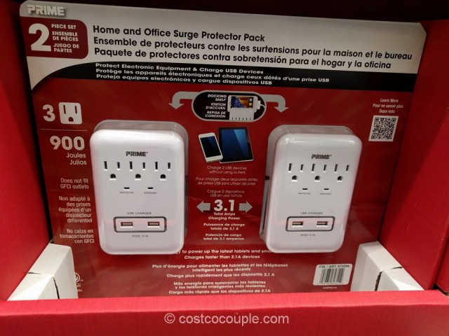 Prime Wire Home and Office Surge Protector Pack Costco 3
