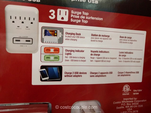 Prime Wire Home and Office Surge Protector Pack Costco 5