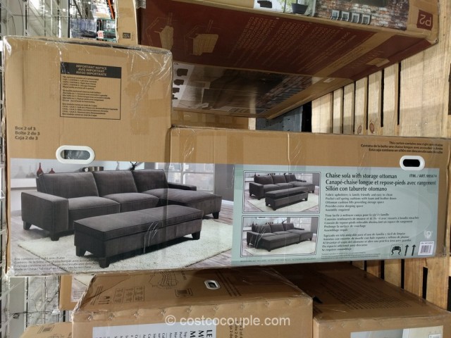 Fabric Chaise Sofa With Storage Ottoman Costco 4