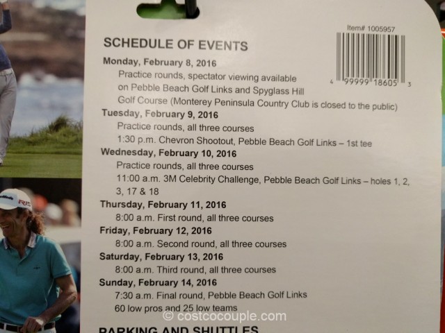 Gift Card AT&T Pebble Beach Pro-Am One Admission Ticket Costco 5