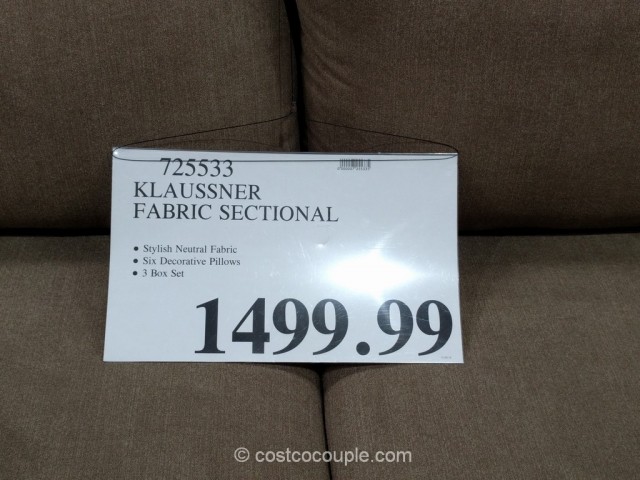 Klaussner 3-Piece Fabric Sectional Costco 1