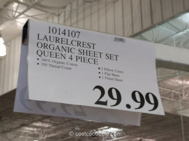 Laurel Crest Organic Queen Sheet Set Costco 1
