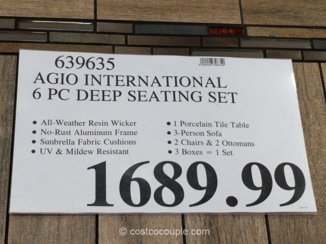 Agio International 6-Piece Deep Seating Set Costco 1