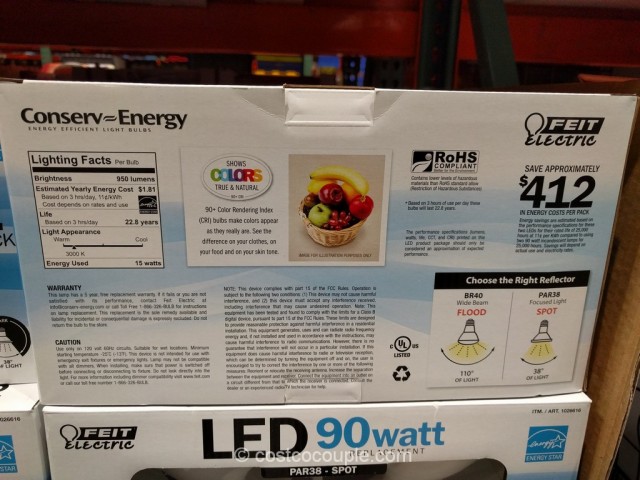 Feit Electric 90-Watt LED Par 38 Reflector Bulb Costco 3