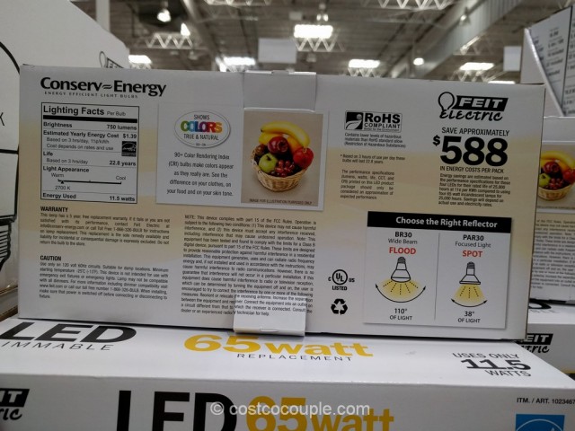 Feit Electric BR30 Dimmable LED Bulb Costco 3