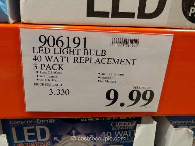 Feit Electric Dimmable 40 Watt Replacement LED Bulbs Costco 1