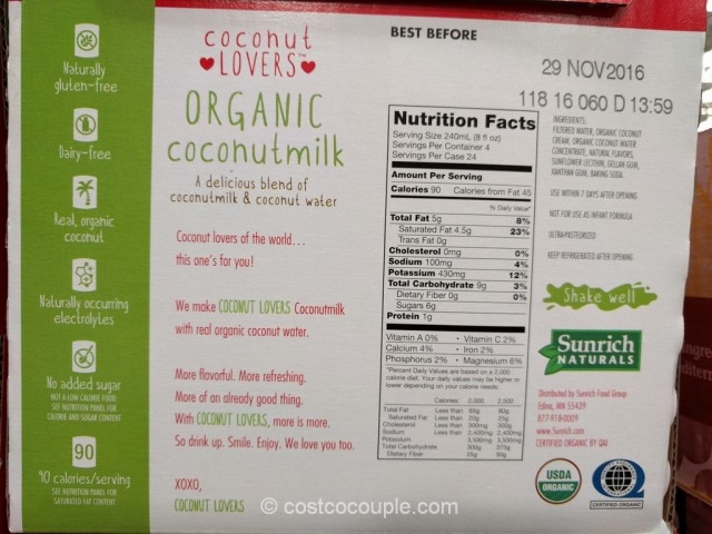 Sunrich Naturals Organic Coconut Milk Costco 3