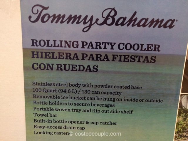 Tommy Bahamas 100 Qt Stainless Steel Rolling Cooler Costco 4