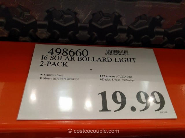 i6 Solar Bollard LED Lights Costco 1
