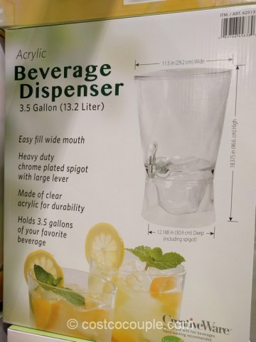 Creative Ware 3.5 Gallon Clear Acrylic Beverage Dispenser