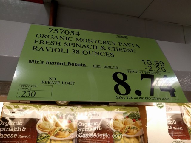 Monterey Pasta Organic Spinach And Cheese Ravioli Costco 1