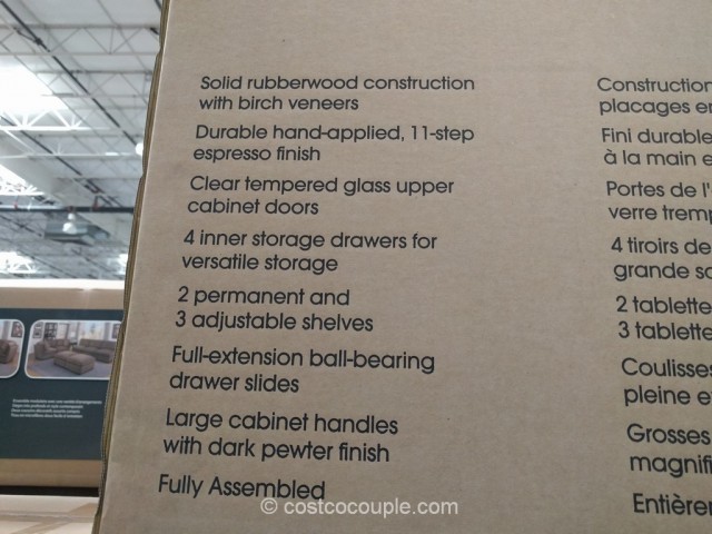 Bayside Furnishings Glass Door Bookcase Costco 6