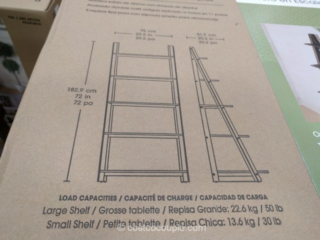 Bayside Furnishings Ladder Bookcase Costco 4