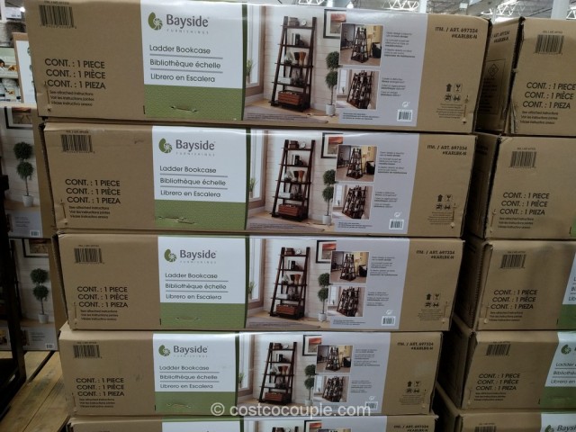 Bayside Furnishings Ladder Bookcase Costco 6