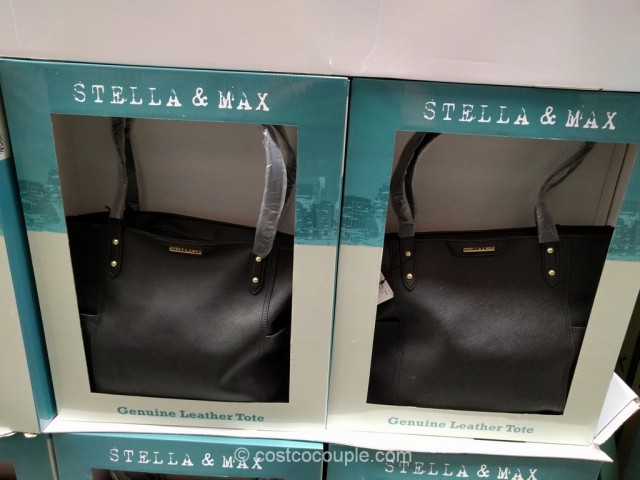 Stella and Max Saffiano Leather Tote Costco 1