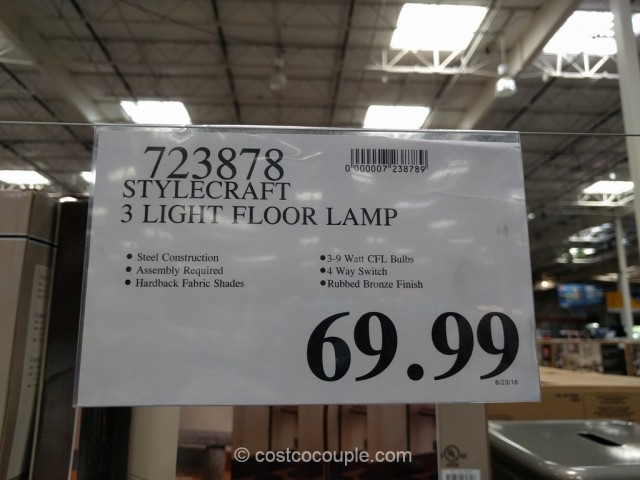 Stylecraft 3-Light Floor Lamp Costco 1