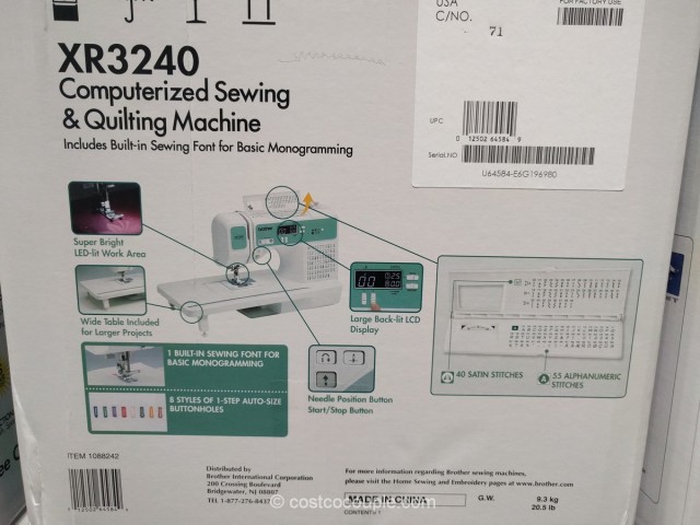 Brother XR3240 Computerized Sewing Machine Costco 3