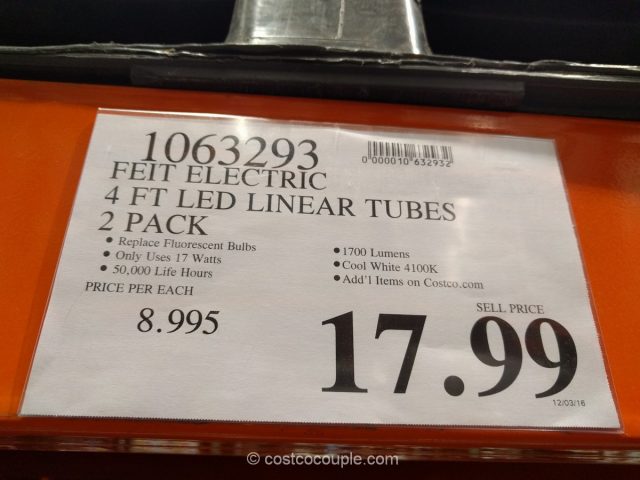 Feit Electric 4-Ft LED Tubes Costco 1