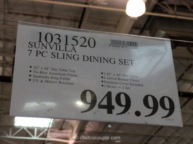 Sunvilla 7-Piece Sling Dining Set Costco 1