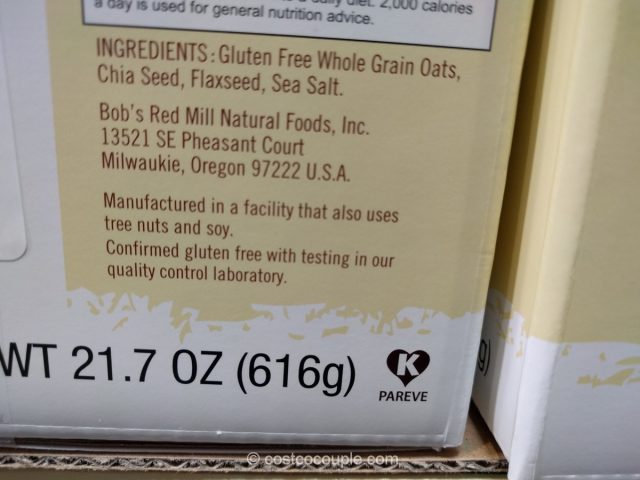 Bob's Red Mill Organic Single Serving Oatmeal Costco