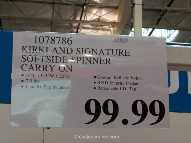 Kirkland Signature Softside Spinner Carry-On Costco 1