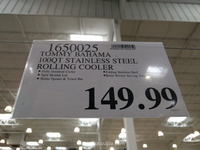 Tommy Bahama Stainless Steel Rolling Cooler Costco