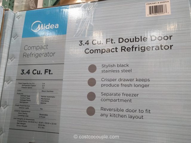 Midea Double Door Compact Refrigerator Costco 