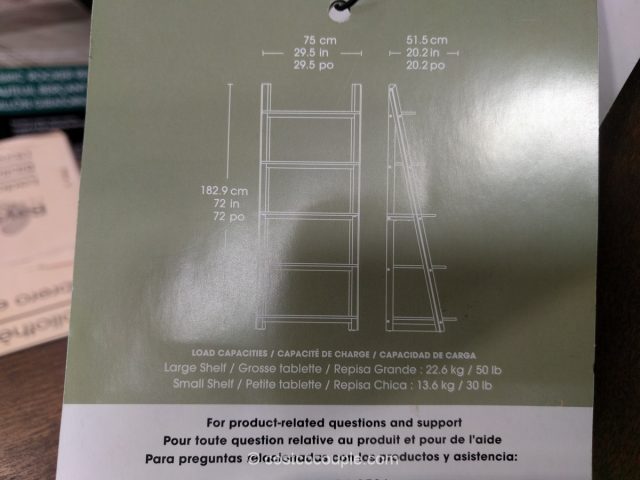 Bayside Furnishings Ladder Bookcase Costco 