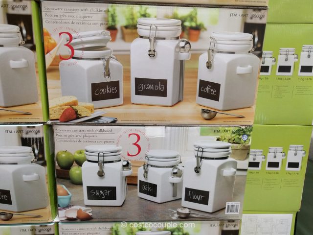 Stoneware Canisters with Chalkboard Set Costco 