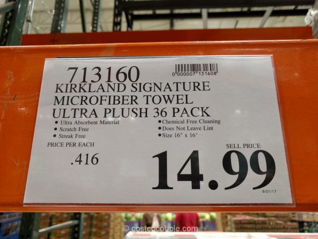 Kirkland Signature Ultra Plush Microfibre Towels Auto Home 6-36 Microfiber Pack