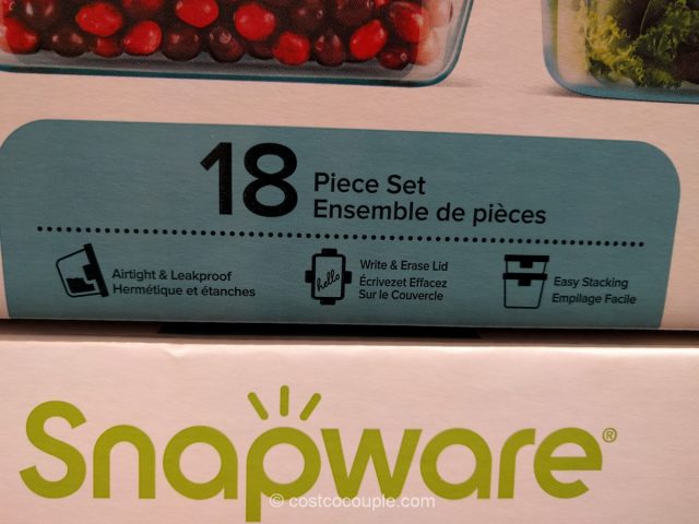 Snapware 18-Piece Glass Food Storage Set Costco
